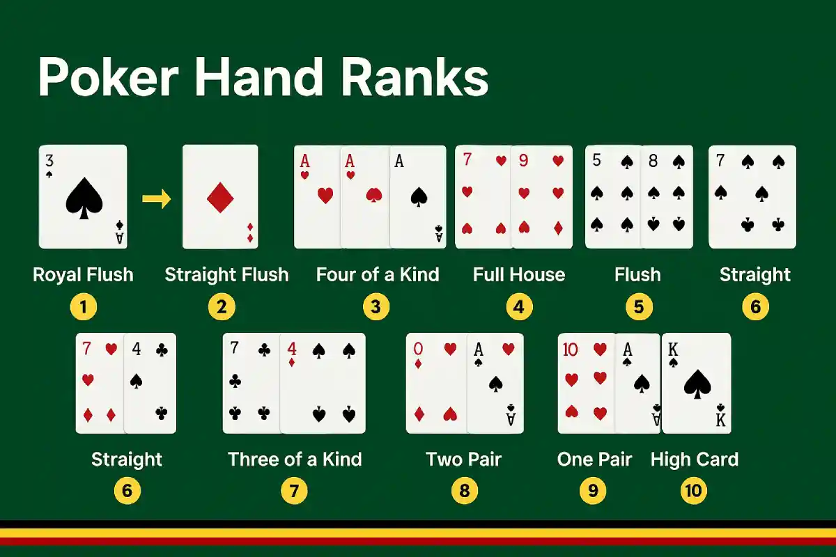 Poker Hand Ranks (Best to Worst)
